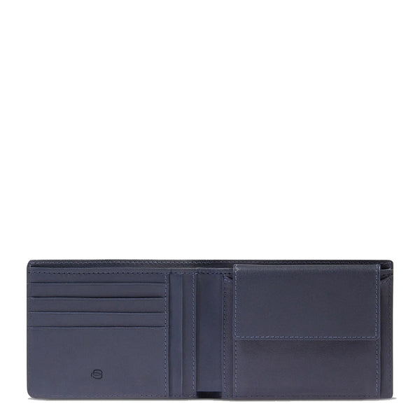 Piquadro - Portafoglio RFID con portamonete Harper Blu Testa di Moro - PU257APR - BLU/TESTA/DI/MORO