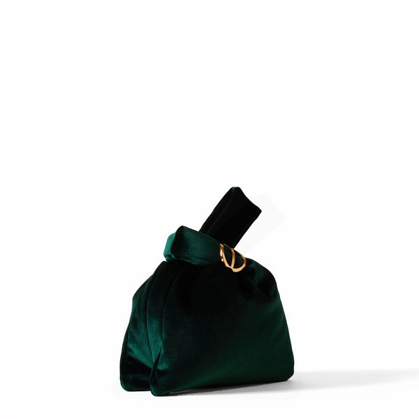 Borbonese - Twinnie Small velvet Alloro Handbag - 910101530120 - ALLORO