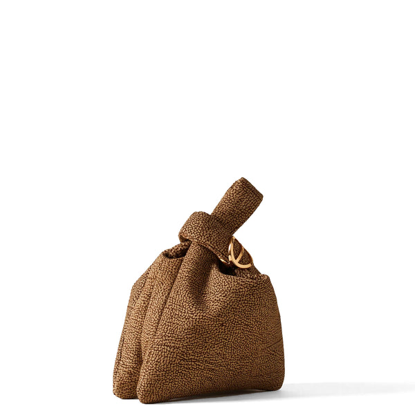 Borbonese - Twinnie Small OP Naturale Handbag in suede - 91010153684 - OP/NATURALE