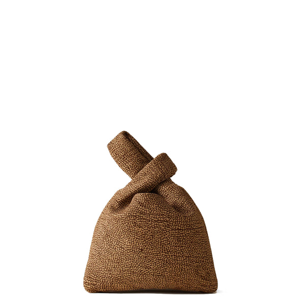 Borbonese - Twinnie Small OP Naturale Handbag in suede - 91010153684 - OP/NATURALE