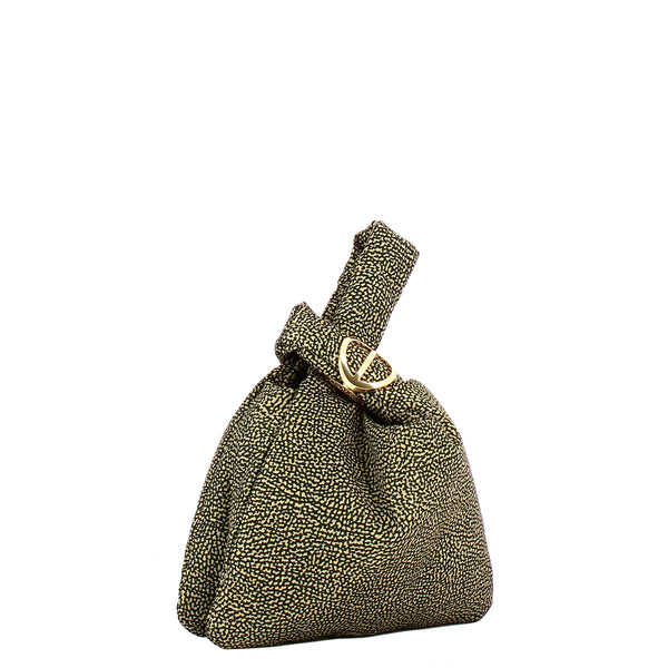 Borbonese - Twinnie Small OP Naturale Nero Handbag - 91010153X95 - OP/NATURALE/NERO