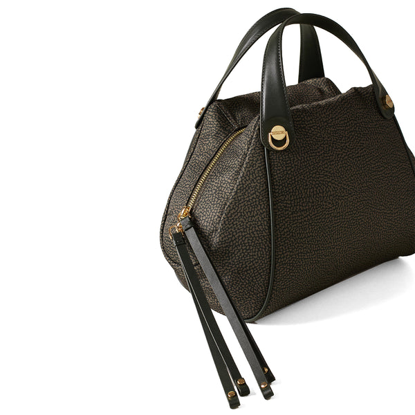 Borbonese - Marie Medium Alloro Handbag - 924846I15 - ALLORO