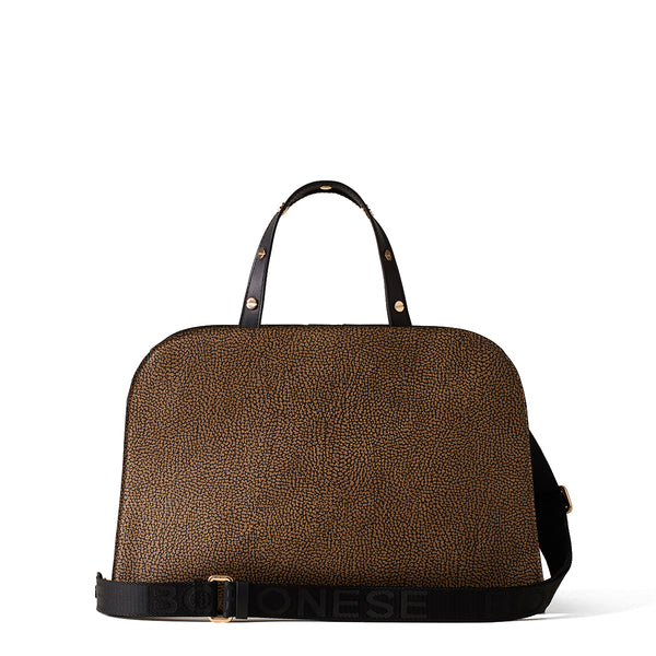 Borbonese - Bauletto Medium OP Naturale Nero - 910101340098 - OP/NATURALE/NERO