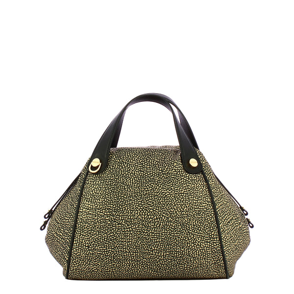 Borbonese - Marie Medium OP Naturale Nero Handbag - 924846I15 - OP/NATURALE/NERO
