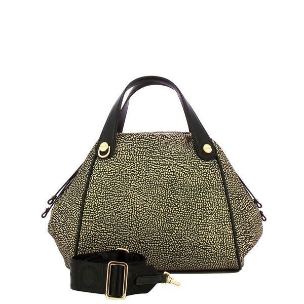 Borbonese - Marie Medium OP Naturale Nero Handbag - 924846I15 - OP/NATURALE/NERO