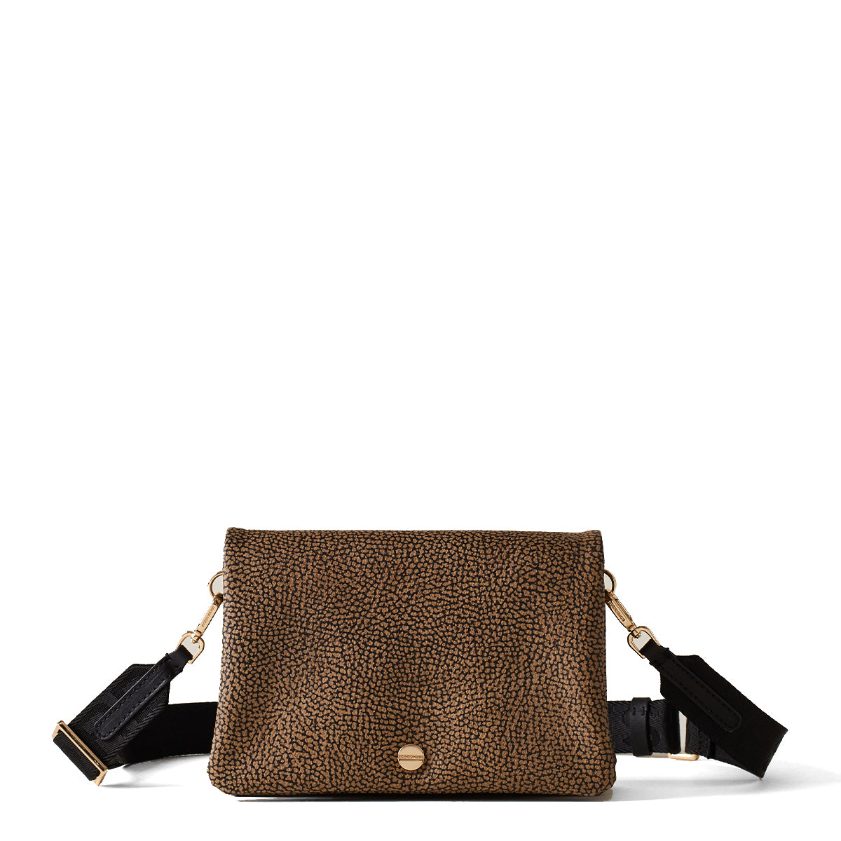 Borbonese - Mini coated fabric Crossbody Bag OP Naturale Nero - 920235220 - OP/NATURALE/NERO