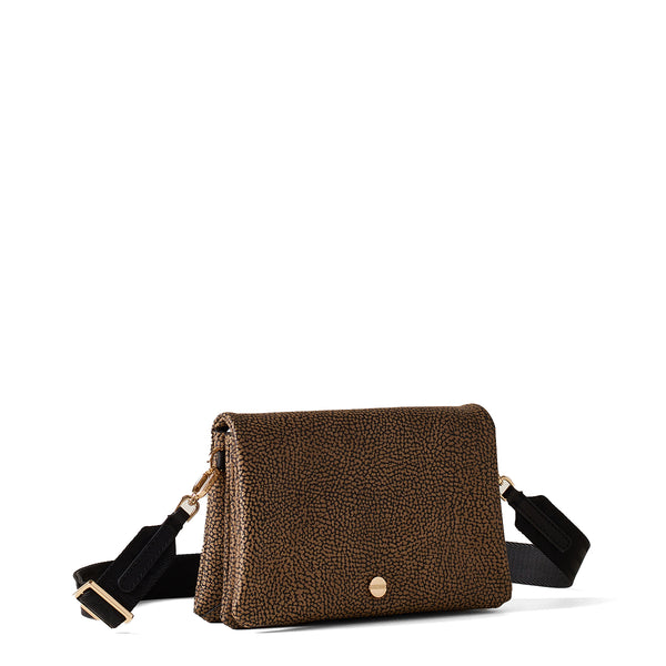 Borbonese - Mini coated fabric Crossbody Bag OP Naturale Nero - 920235220 - OP/NATURALE/NERO