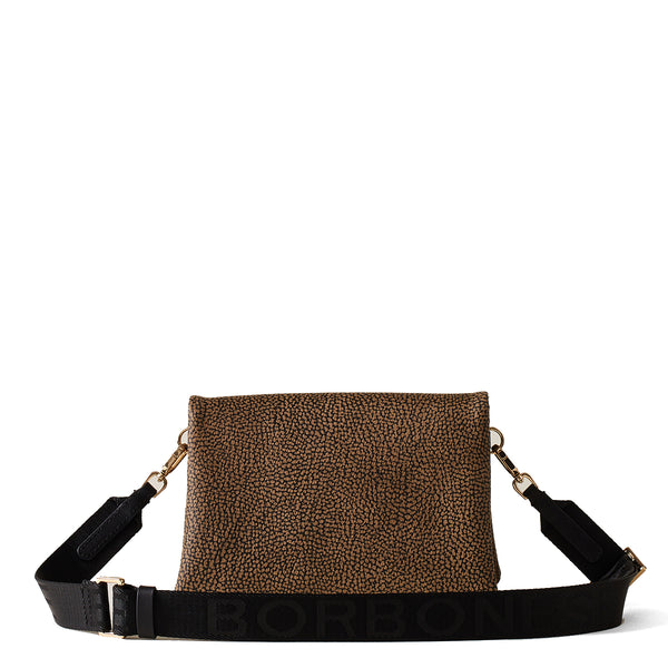 Borbonese - Mini coated fabric Crossbody Bag OP Naturale Nero - 920235220 - OP/NATURALE/NERO