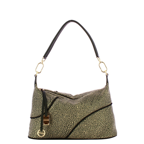 Borbonese - Borsa a mano Medium OP Naturale Nero - 91010113AJ0 - OP/NATURALE/NERO