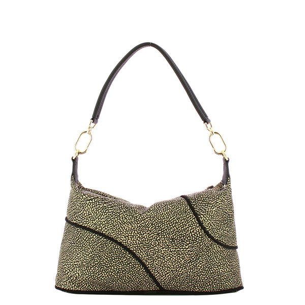 Borbonese - Borsa a mano Medium OP Naturale Nero - 91010113AJ0 - OP/NATURALE/NERO