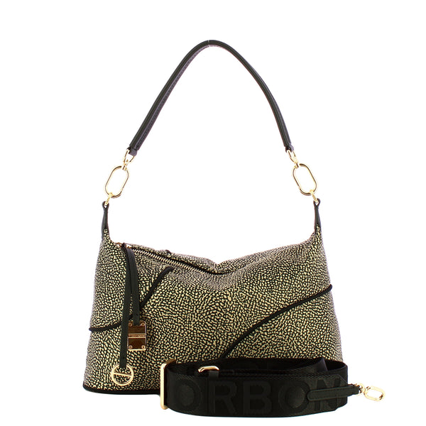 Borbonese - Borsa a mano Medium OP Naturale Nero - 91010113AJ0 - OP/NATURALE/NERO