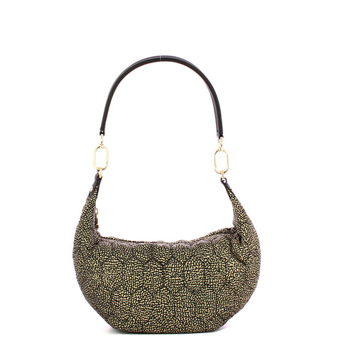 Borbonese - Hobo Bag Honey Small OP Naturale Nero - 91010129AH1 - OP/NATURALE/NERO