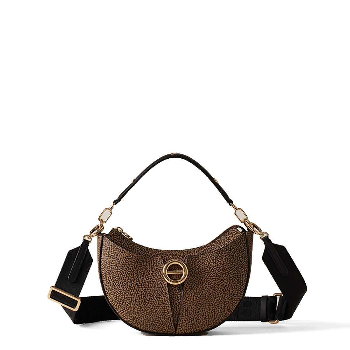Borbonese - Borsa a mano Small OP Naturale Nero - 910101350098 - OP/NATURALE/NERO