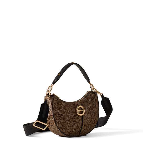 Borbonese - Borsa a mano Small OP Naturale Nero - 910101350098 - OP/NATURALE/NERO