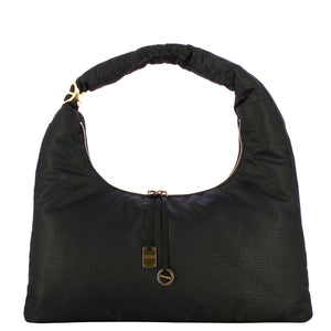 Borbonese - Twinnie Large Dark Black Hobo Bag - 91010125X95 - DARK/BLACK