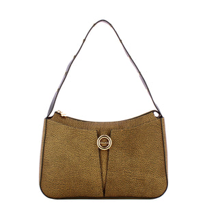 Borbonese - Borsa a spalla Hobo Medium OP Naturale Nero - 910101330098 - OP/NATURALE/NERO