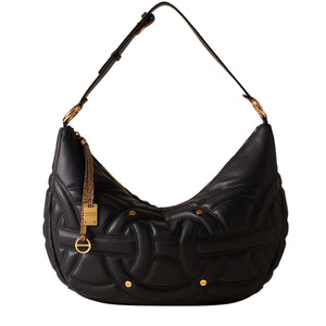 Borbonese - Rondo' Borsa Hobo Medium Nero OP Naturale - 910101460099 - NERO/OP/NATURALE