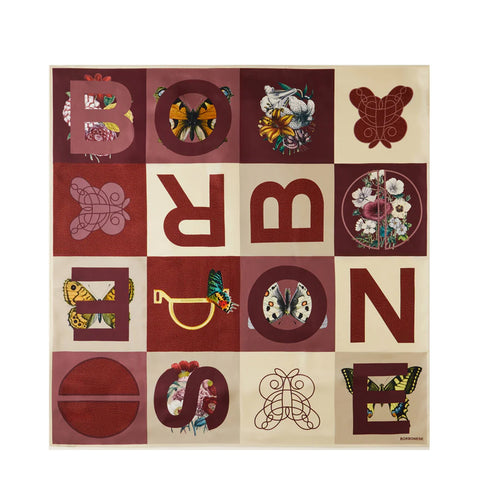 Borbonese - Foulard color block Alabastro Sabbia Merlot - 6DA0630016 - ALABASTRO/SABBIA/MERLOT