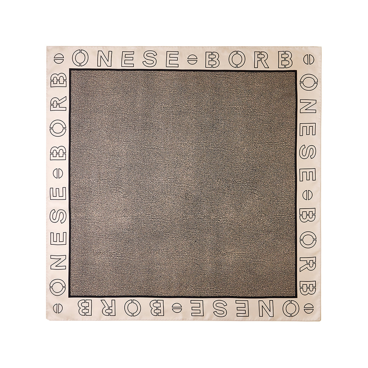 Borbonese - Foulard Logo Outline Chantilly Cream OP Naturale - 6DP0440146 - CHANTILLY/CREAM/OP/NATURALE