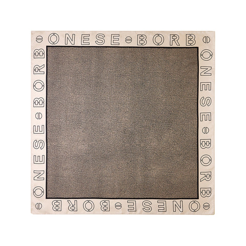 Borbonese - Foulard Logo Outline Chantilly Cream OP Naturale - 6DP0440146 - CHANTILLY/CREAM/OP/NATURALE