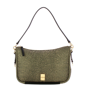 Borbonese - Cahier Medium OP Naturale Nero Shoulder Bag - 91010118I15 - OP/NATURALE/NERO