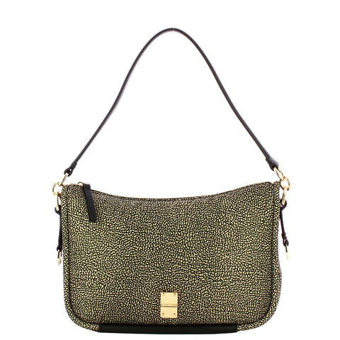 Borbonese - Cahier Medium OP Naturale Nero Shoulder Bag - 91010118I15 - OP/NATURALE/NERO
