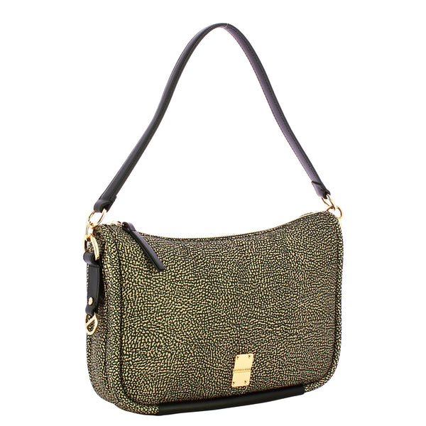 Borbonese - Cahier Medium OP Naturale Nero Shoulder Bag - 91010118I15 - OP/NATURALE/NERO