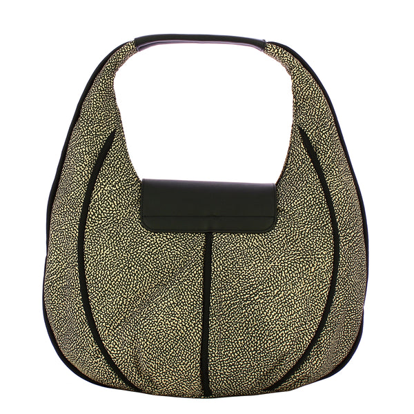 Borbonese - Borsa Hobo Medium Cottage OP Naturale Nero - 91010120AJ0 - OP/NATURALE/NERO