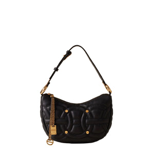 Borbonese - Rondo' Borsa Hobo Small Nero OP Naturale - 910101450099 - NERO/OP/NATURALE
