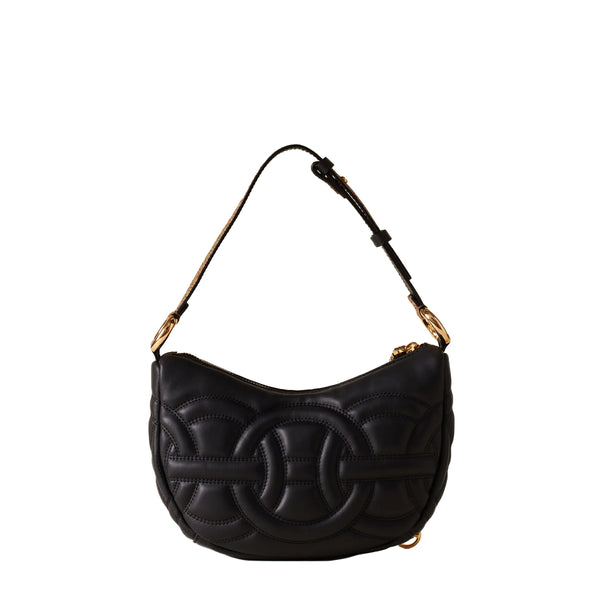 Borbonese - Rondo' Borsa Hobo Small Nero OP Naturale - 910101450099 - NERO/OP/NATURALE