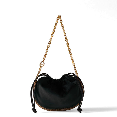 Borbonese - Coquille Nero OP Naturale Minibag - 910101150122 - NERO/OP/NATURALE