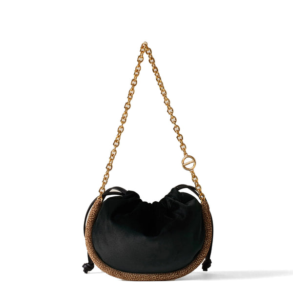 Borbonese - Coquille Nero OP Naturale Minibag - 910101150122 - NERO/OP/NATURALE