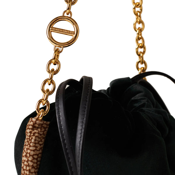 Borbonese - Coquille Nero OP Naturale Minibag - 910101150122 - NERO/OP/NATURALE