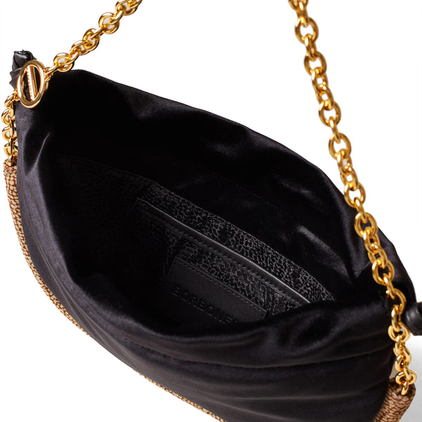 Borbonese - Coquille Nero OP Naturale Minibag - 910101150122 - NERO/OP/NATURALE