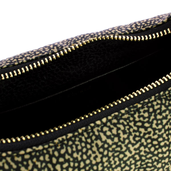 Borbonese - Twinnie Small OP Naturale Nero Hobo Bag - 91010124X95 - OP/NATURALE/NERO