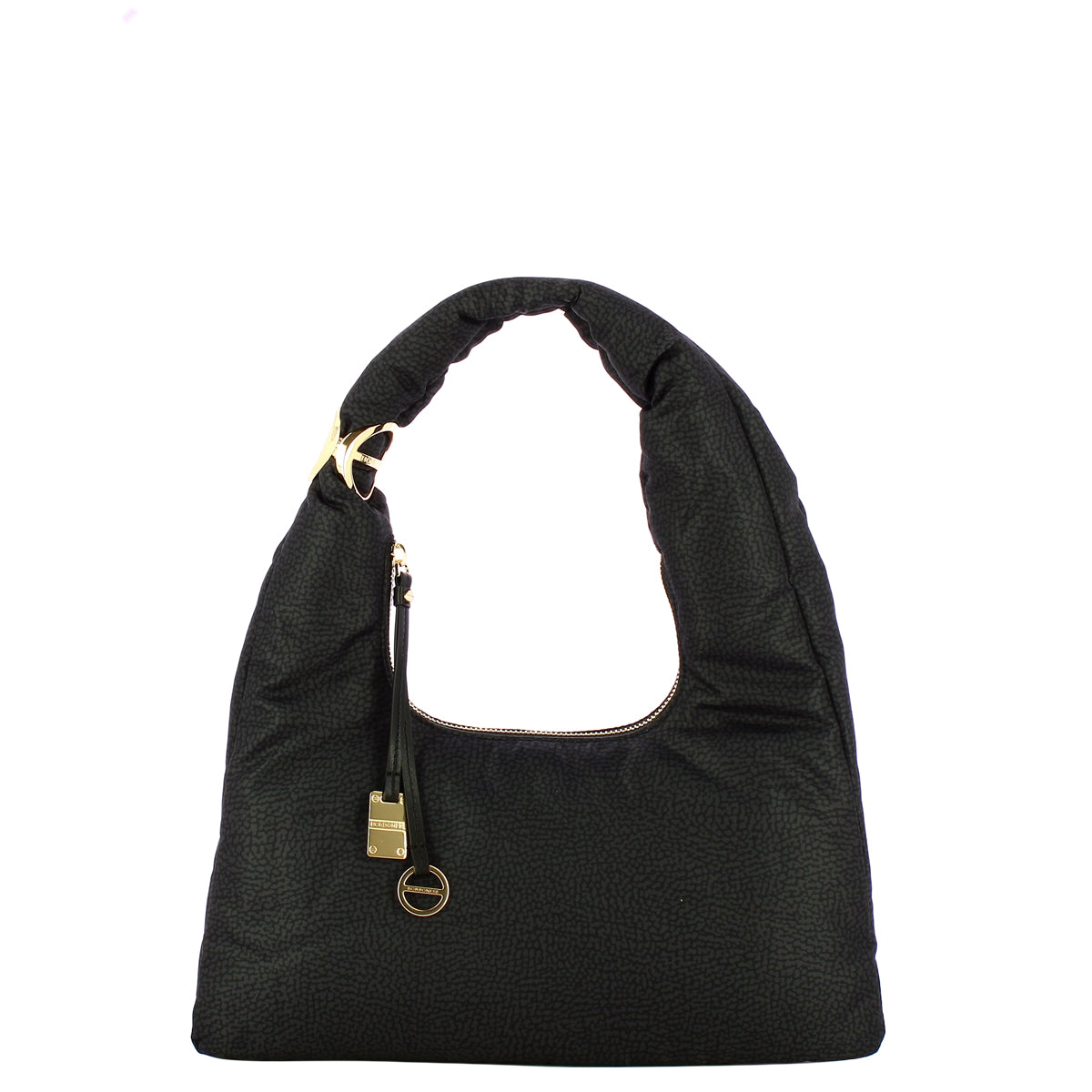 Borbonese - Twinnie Small Dark Black Hobo Bag - 91010124X95 - DARK/BLACK