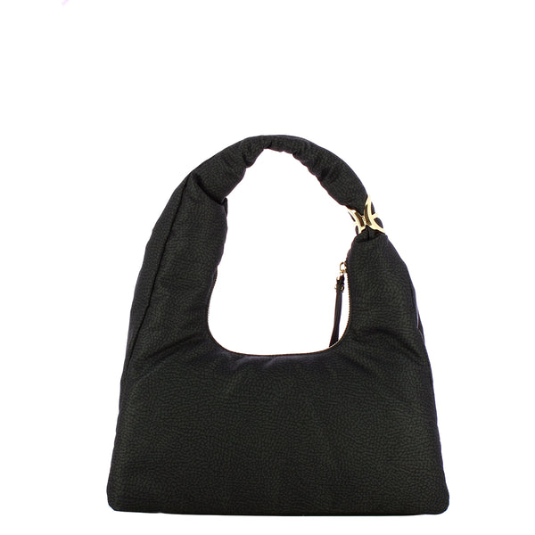 Borbonese - Twinnie Small Dark Black Hobo Bag - 91010124X95 - DARK/BLACK
