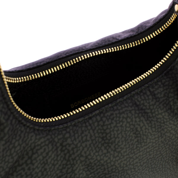 Borbonese - Twinnie Small Dark Black Hobo Bag - 91010124X95 - DARK/BLACK