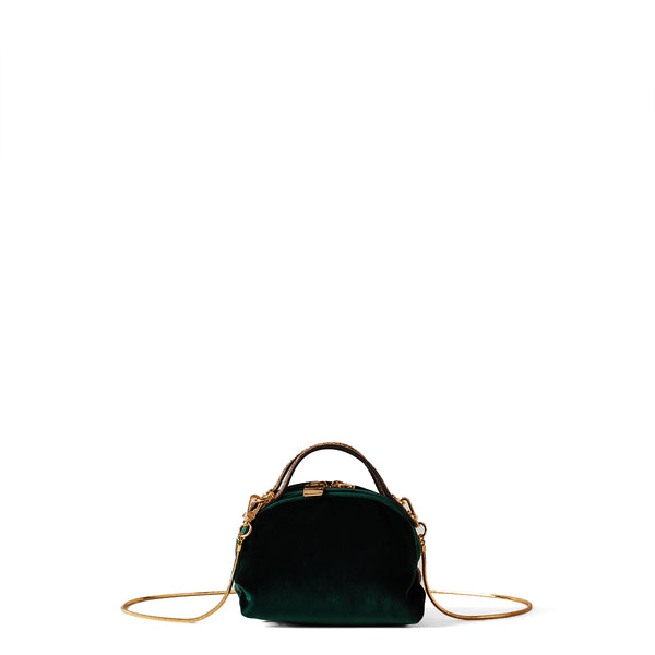 Borbonese - Mini Sexy Bag Alloro OP Naturale in velvet - 9233280122 - ALLORO/OP/NATURALE