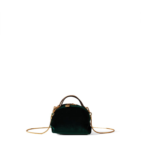 Borbonese - Mini Sexy Bag Alloro OP Naturale in velvet - 9233280122 - ALLORO/OP/NATURALE