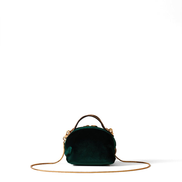 Borbonese - Mini Sexy Bag Alloro OP Naturale in velvet - 9233280122 - ALLORO/OP/NATURALE