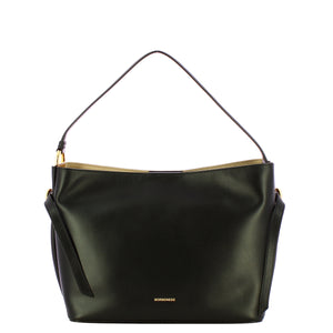 Borbonese - Bridle Medium Nero OP Naturale Bucket Bag - 91010105AU5 - NERO/OP/NATURALE