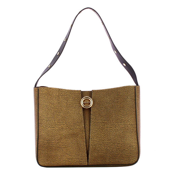 Borbonese - Borsa Secchiello Small OP Naturale Nero - 910101320098 - OP/NATURALE/NERO