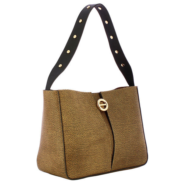 Borbonese - Borsa Secchiello Small OP Naturale Nero - 910101320098 - OP/NATURALE/NERO