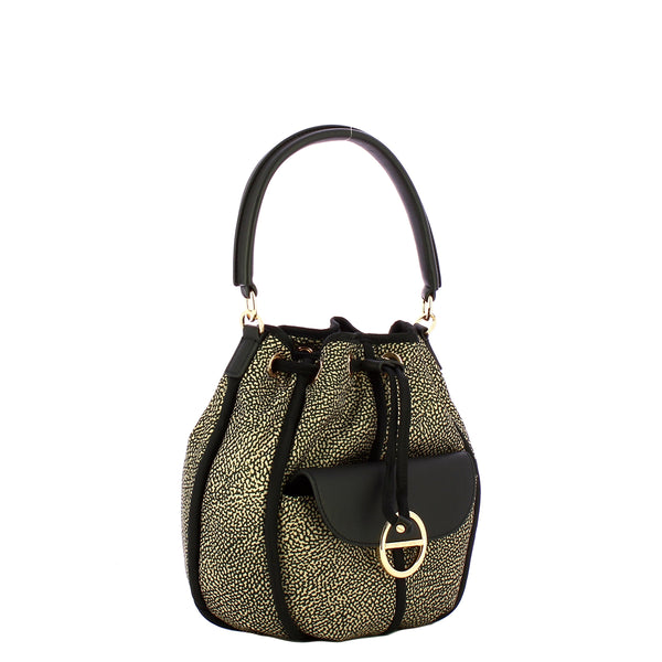 Borbonese - Secchiello Cottage Small OP Naturale Nero - 91010121AJ0 - OP/NATURALE/NERO