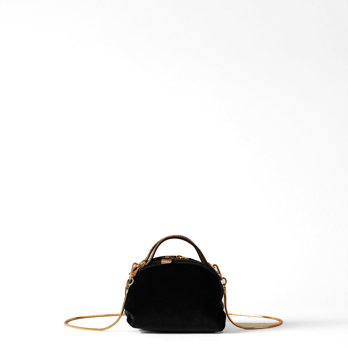 Borbonese - Mini Sexy Bag Nero OP Naturale in velvet - 9233280122 - NERO/OP/NATURALE