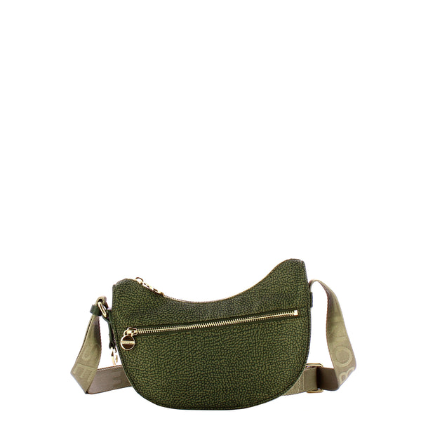 Borbonese - Mini Luna Bag with pocket in recycled nylon Alloro - 934137I15 - ALLORO