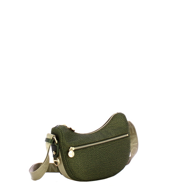 Borbonese - Mini Luna Bag with pocket in recycled nylon Alloro - 934137I15 - ALLORO