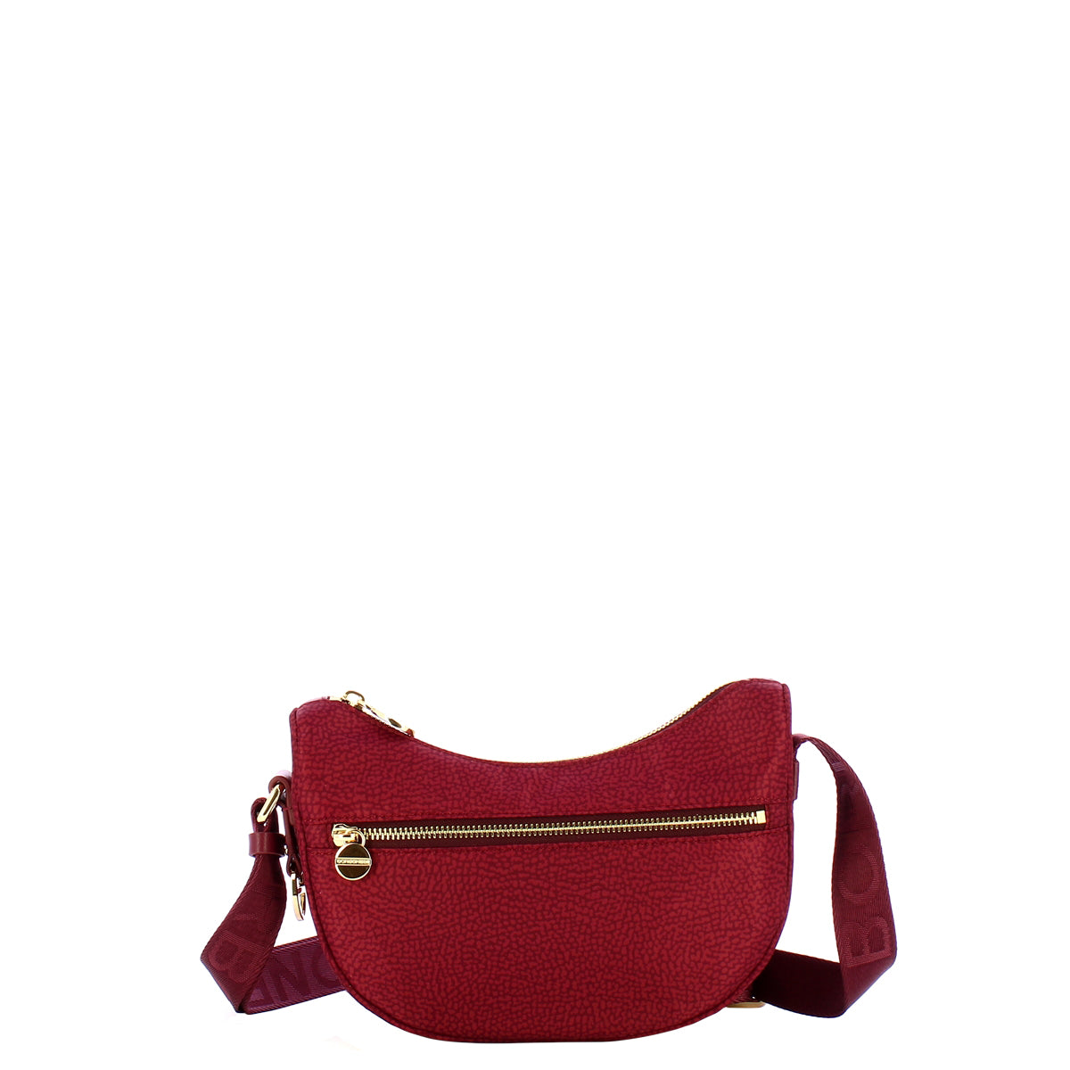 Borbonese - Mini Luna Bag with pocket in recycled nylon Merlot - 934137I15 - MERLOT