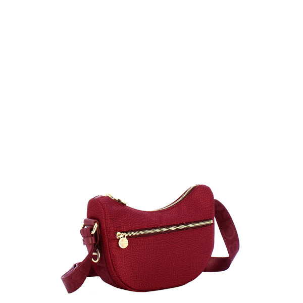 Borbonese - Mini Luna Bag with pocket in recycled nylon Merlot - 934137I15 - MERLOT